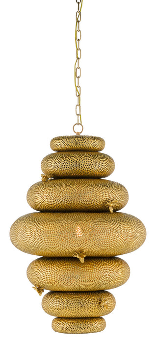 Currey and Company 9000-0761 One Light Chandelier, Antique Brass