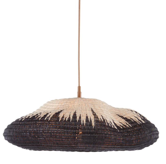 Currey and Company 9000-0787 One Light Pendant, Khaki/Black