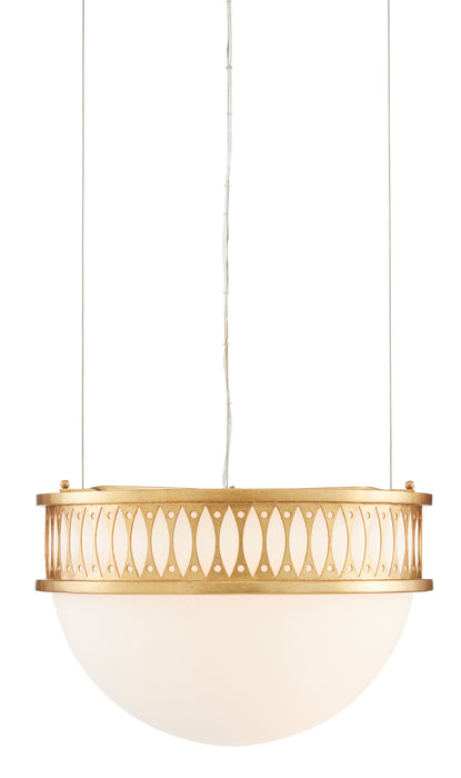 Currey and Company 9000-0834 One Light Pendant, Contemporary Gold Leaf/Painted Contemporary Gold
