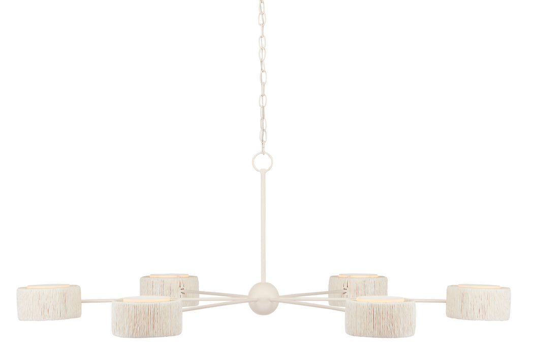 Currey and Company 9000-0865 Six Light Chandelier, White