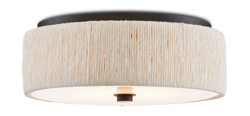 Currey and Company 9999-0062 One Light Flush Mount, Natural/Black