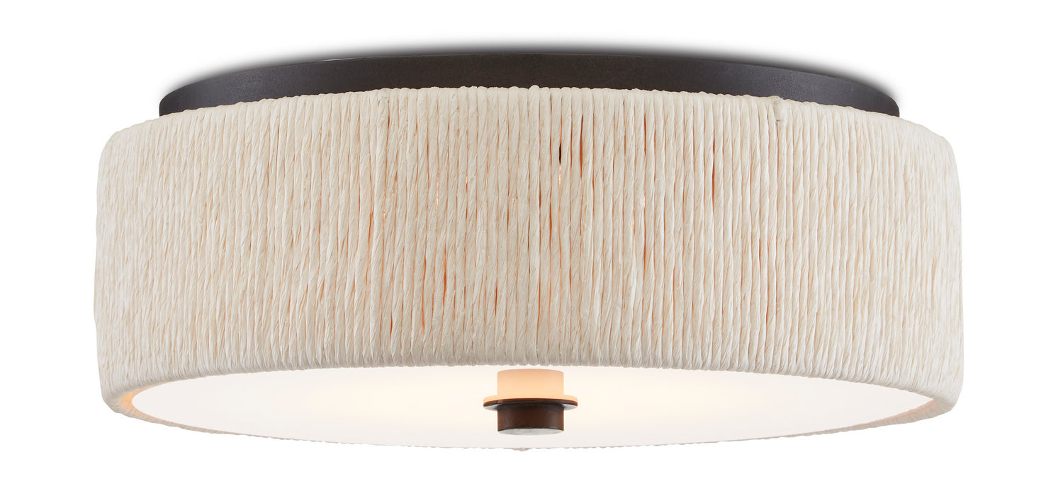 Currey and Company 9999-0062 One Light Flush Mount, Natural/Black