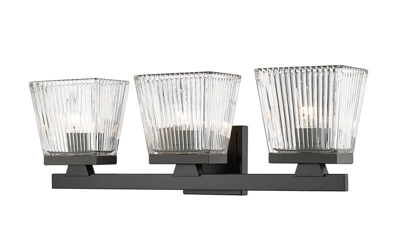 Z-Lite 1936-3V-MB Three Light Vanity, Matte Black