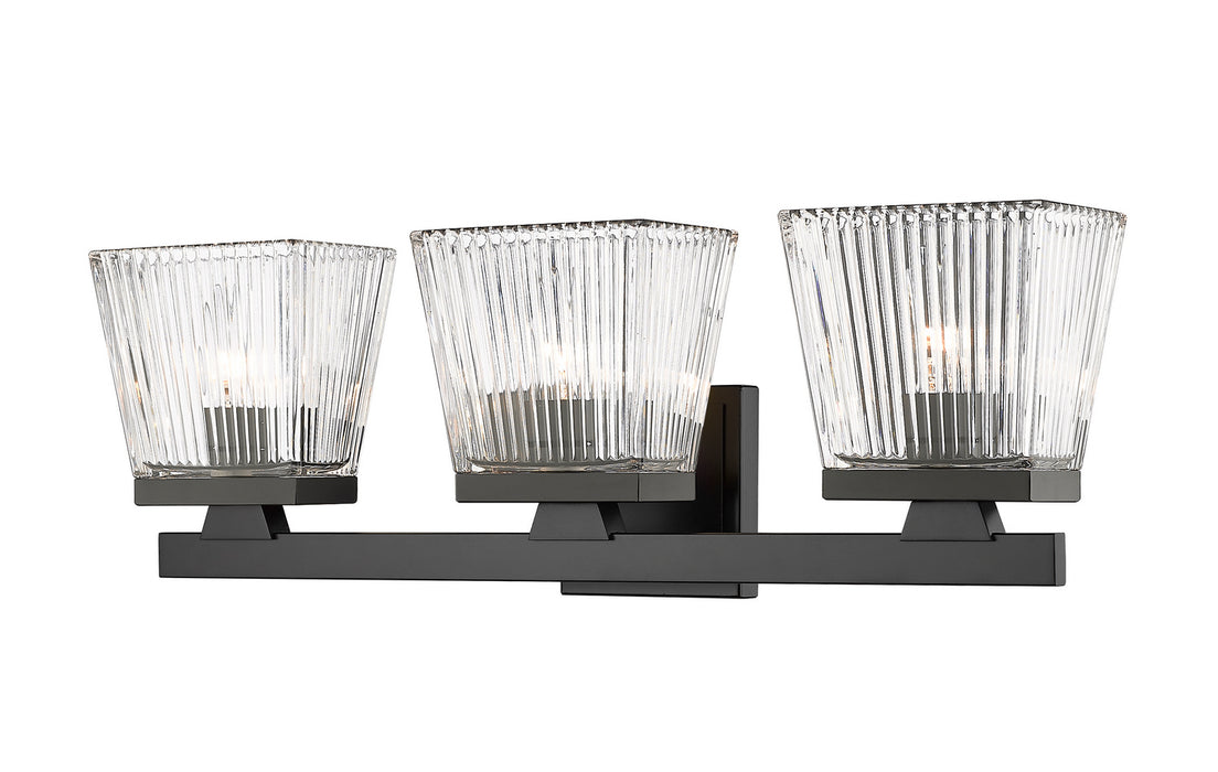 Z-Lite 1936-3V-MB Three Light Vanity, Matte Black