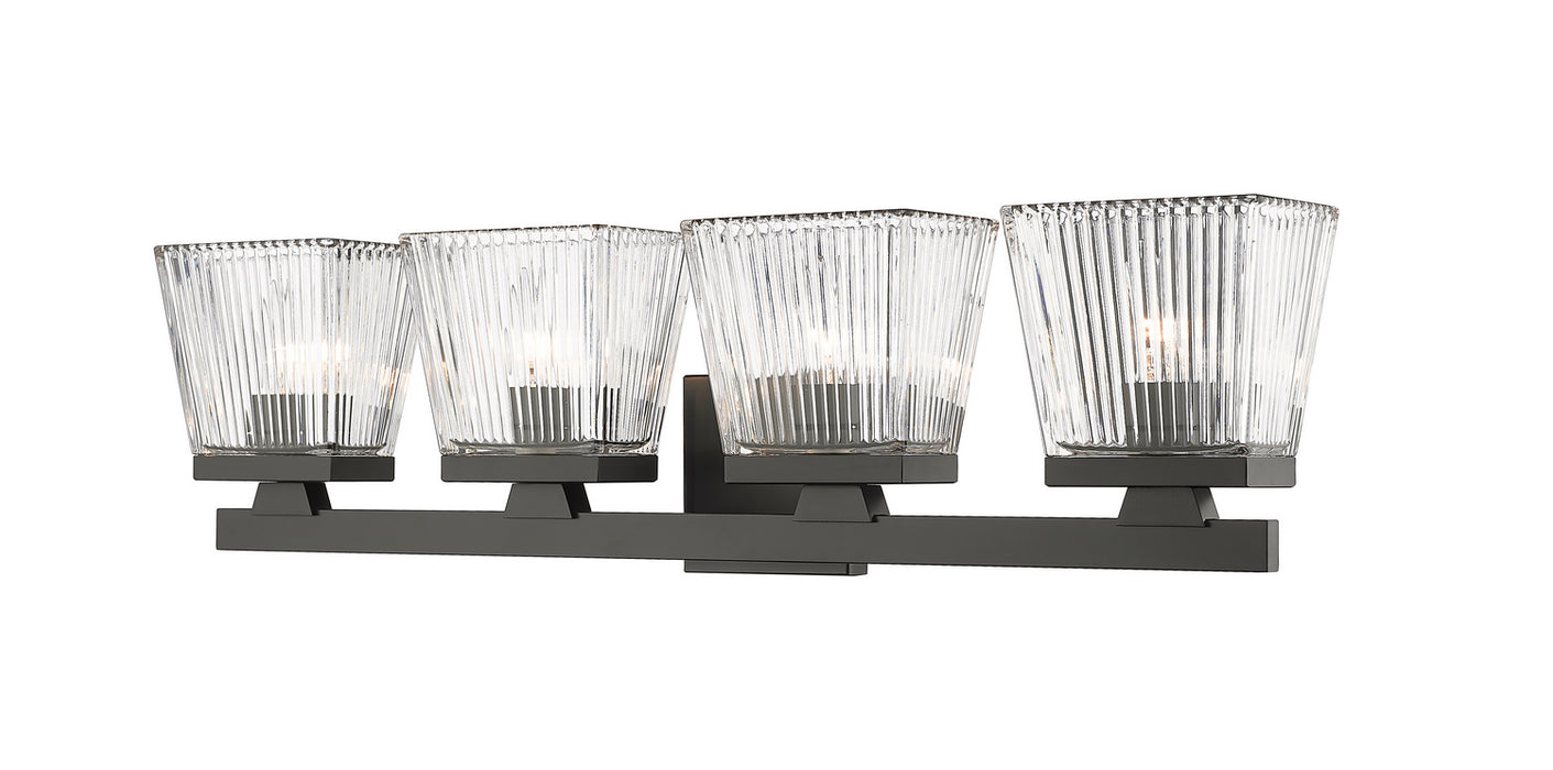 Z-Lite 1936-4V-MB Four Light Vanity, Matte Black