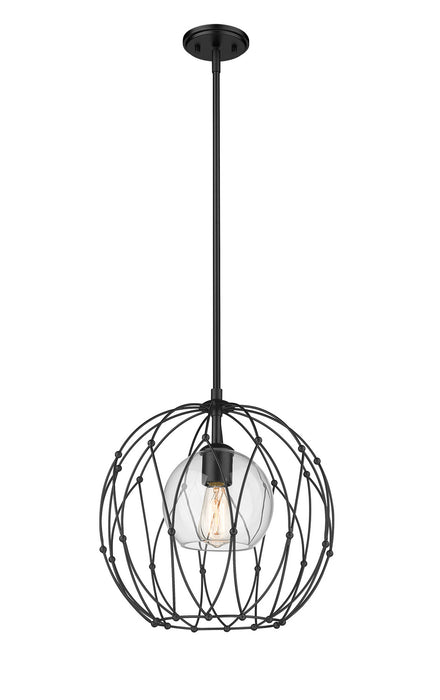 Z-Lite 1940P16-MB One Light Pendant, Matte Black