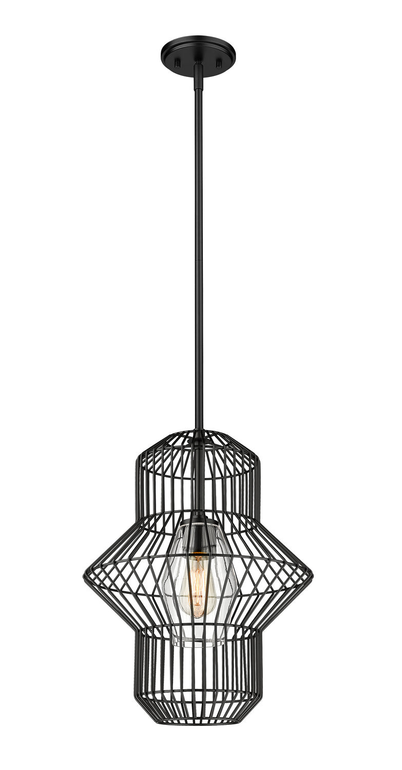 Z-Lite 1941P15-MB One Light Pendant, Matte Black