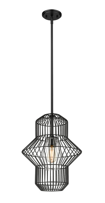 Z-Lite 1941P15-MB One Light Pendant, Matte Black