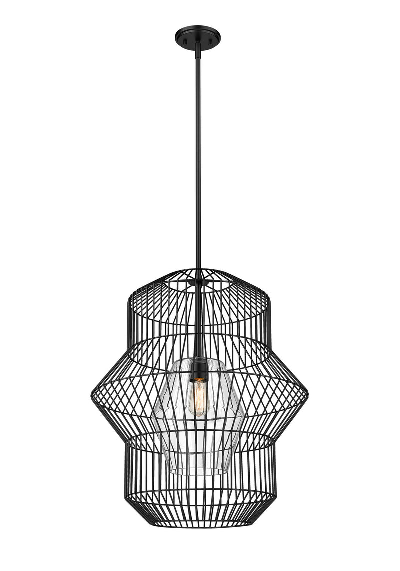 Z-Lite 1941P24-MB One Light Pendant, Matte Black