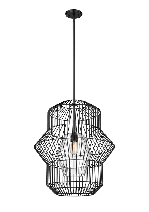 Z-Lite 1941P24-MB One Light Pendant, Matte Black