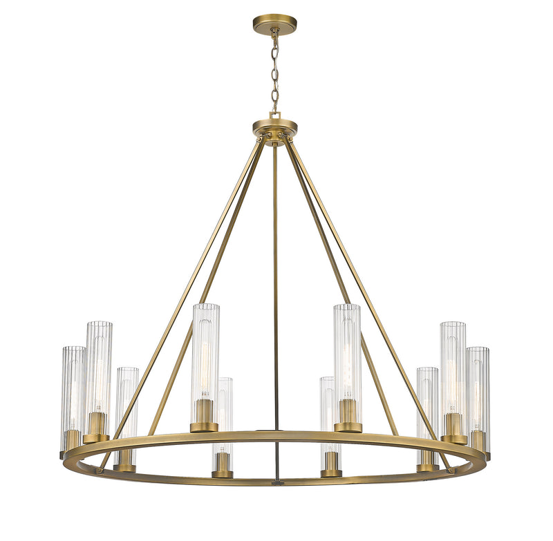 Z-Lite 3031-10RB Ten Light Chandelier, Rubbed Brass