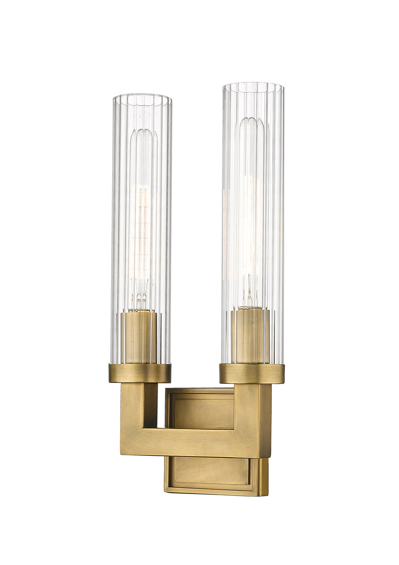 Z-Lite 3031-2S-RB Two Light Wall Sconce, Rubbed Brass