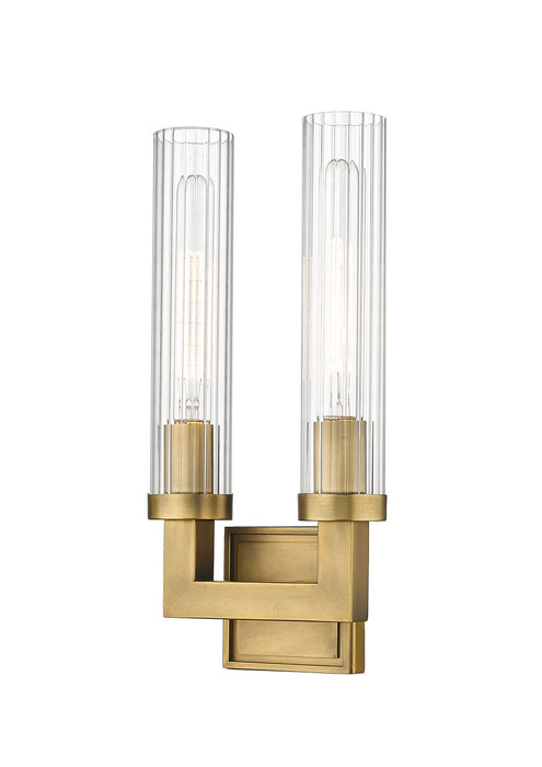 Z-Lite 3031-2S-RB Two Light Wall Sconce, Rubbed Brass