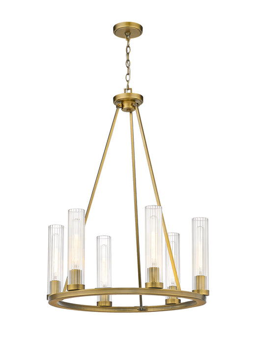 Z-Lite 3031-6RB Six Light Chandelier, Rubbed Brass