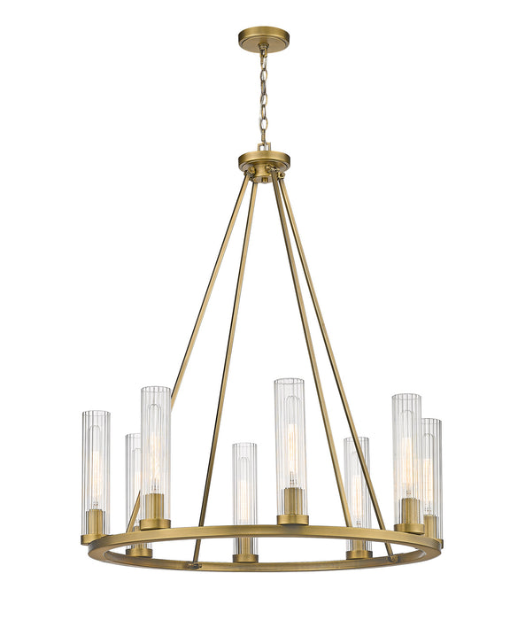 Z-Lite 3031-8RB Eight Light Chandelier, Rubbed Brass