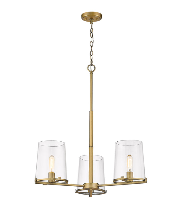 Z-Lite 3032-3RB Three Light Chandelier, Rubbed Brass