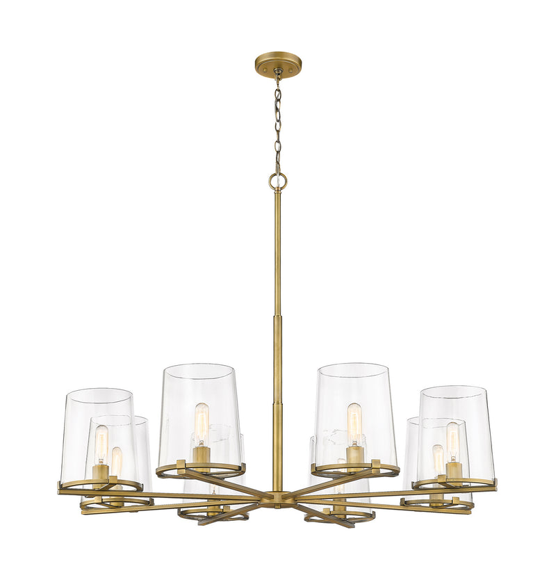 Z-Lite 3032-8RB Eight Light Chandelier, Rubbed Brass