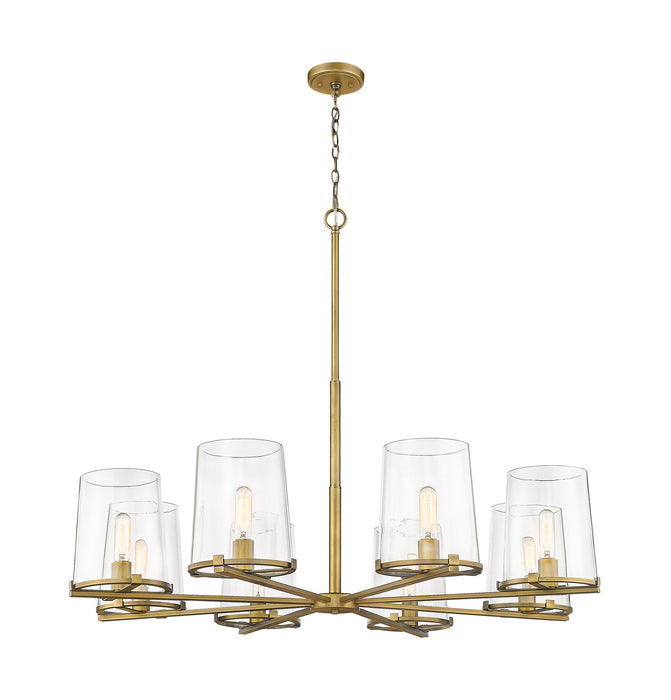 Z-Lite 3032-8RB Eight Light Chandelier, Rubbed Brass