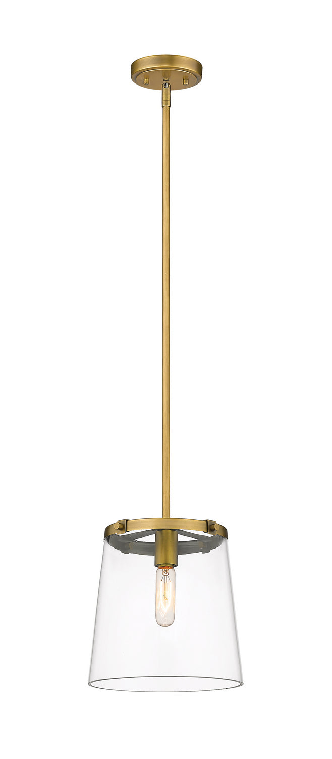 Z-Lite 3032P10-RB One Light Pendant, Rubbed Brass