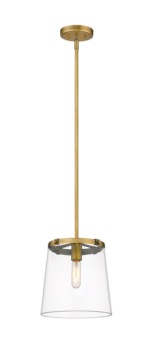 Z-Lite 3032P10-RB One Light Pendant, Rubbed Brass