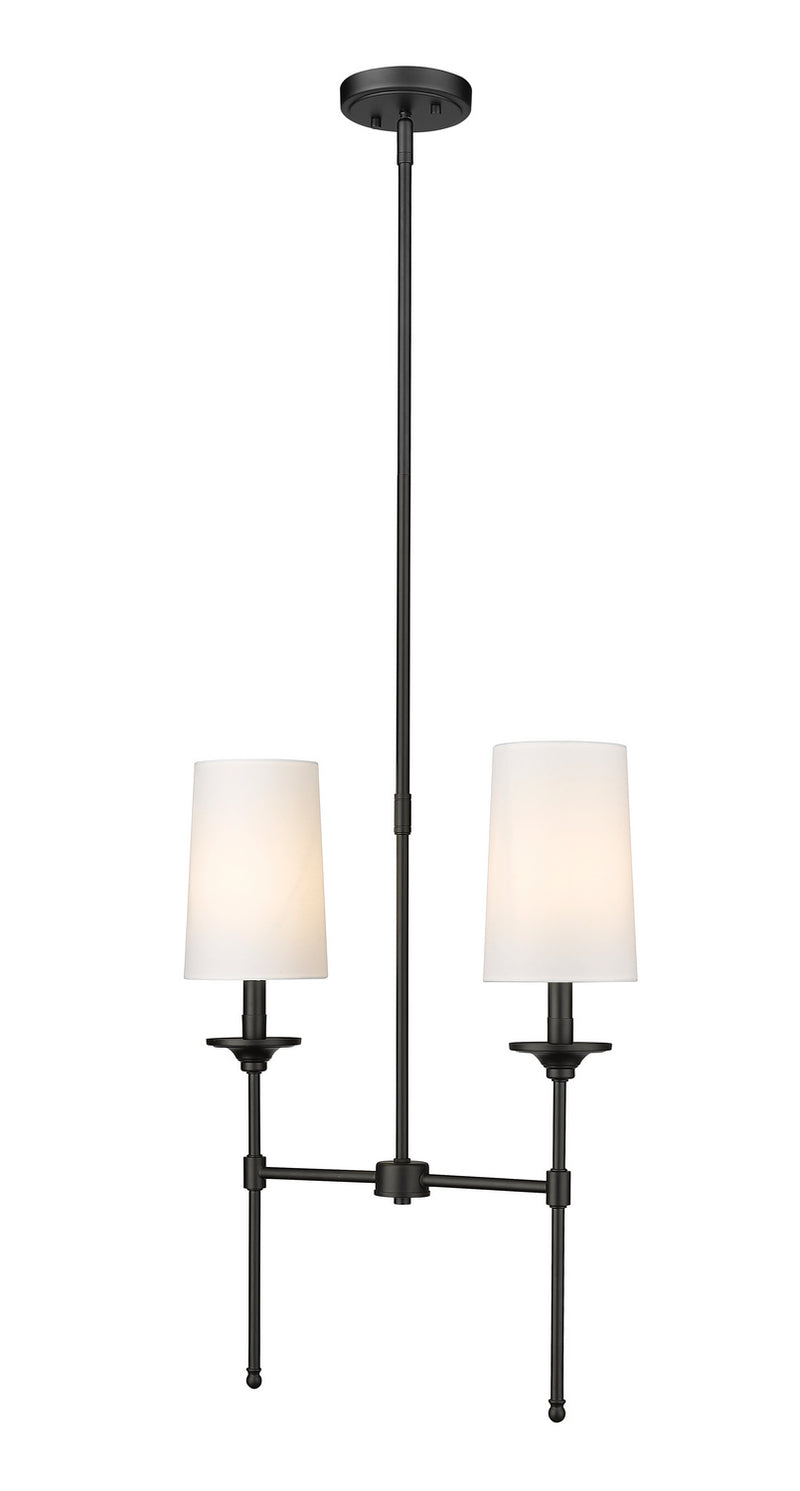 Z-Lite 3033-2L-MB Two Light Linear Chandelier, Matte Black