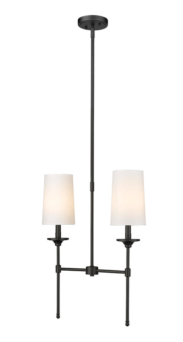 Z-Lite 3033-2L-MB Two Light Linear Chandelier, Matte Black