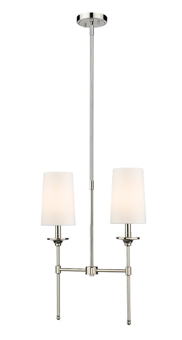 Z-Lite 3033-2L-PN Two Light Linear Chandelier, Polished Nickel
