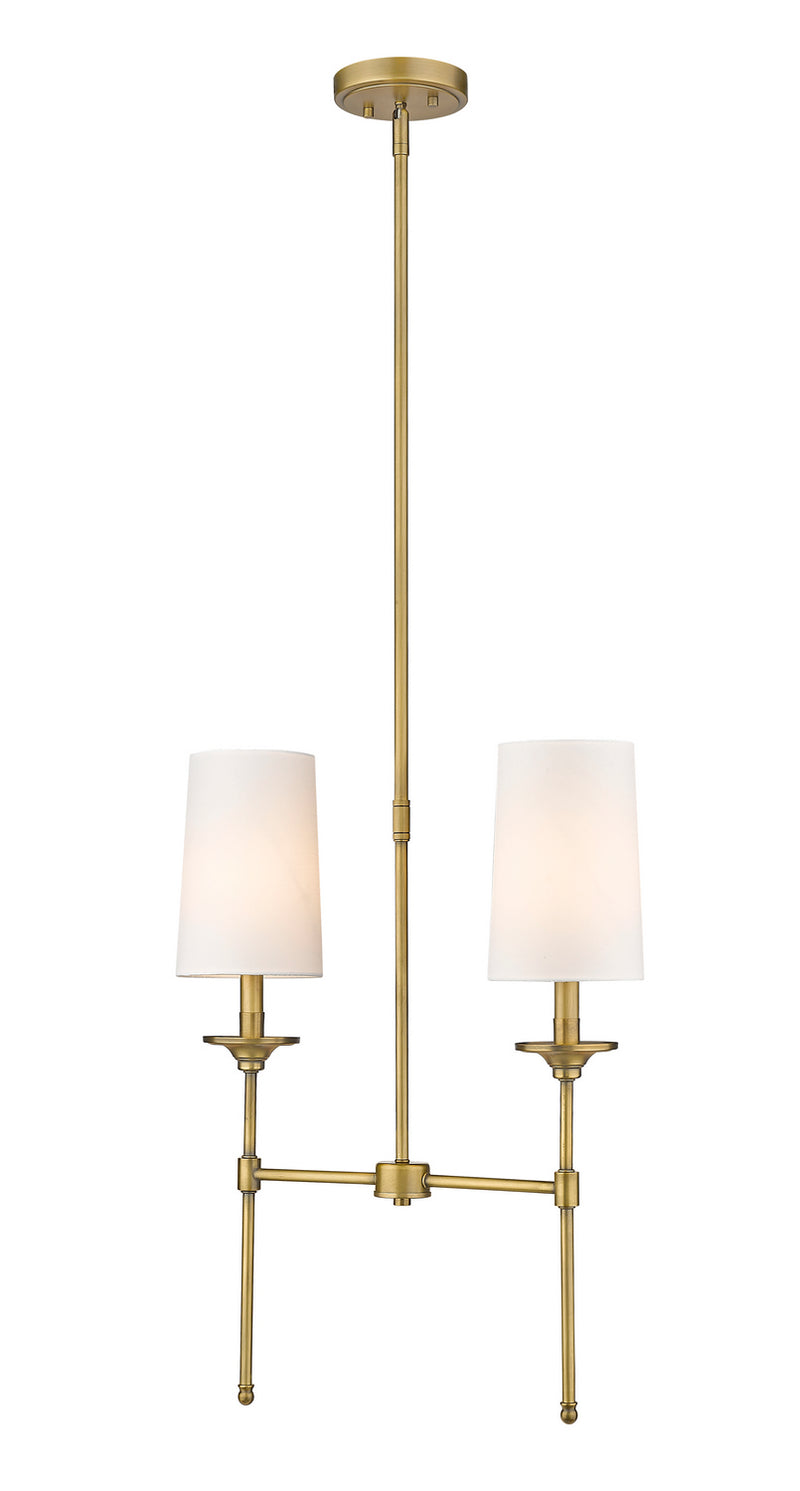 Z-Lite 3033-2L-RB Two Light Linear Chandelier, Rubbed Brass