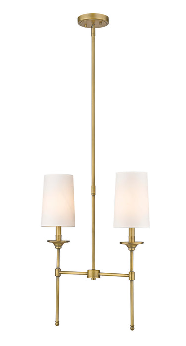 Z-Lite 3033-2L-RB Two Light Linear Chandelier, Rubbed Brass