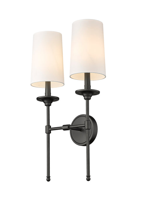 Z-Lite 3033-2S-MB Two Light Wall Sconce, Matte Black