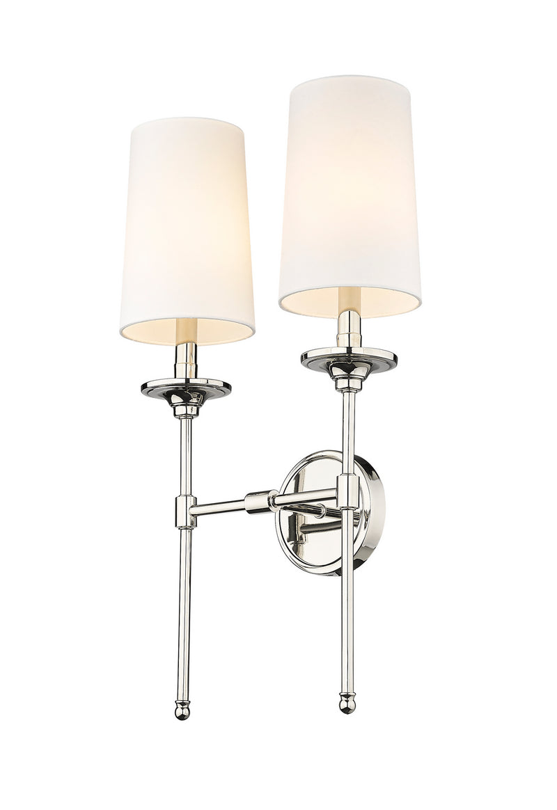 Z-Lite 3033-2S-PN Two Light Wall Sconce, Polished Nickel
