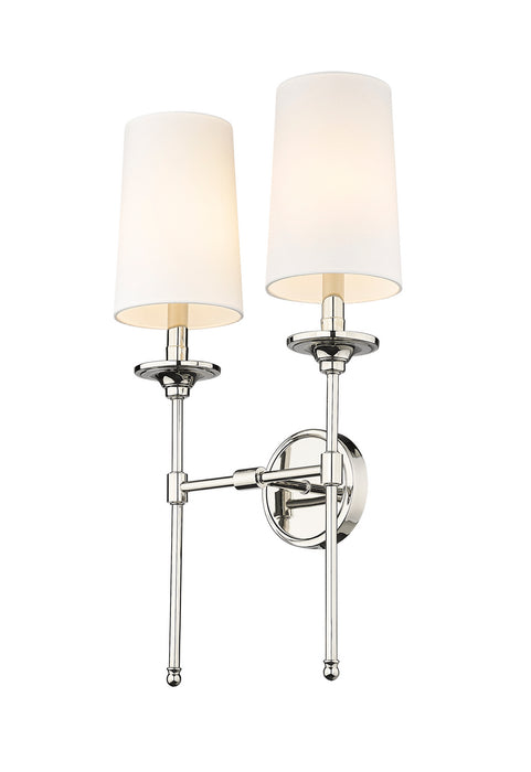 Z-Lite 3033-2S-PN Two Light Wall Sconce, Polished Nickel
