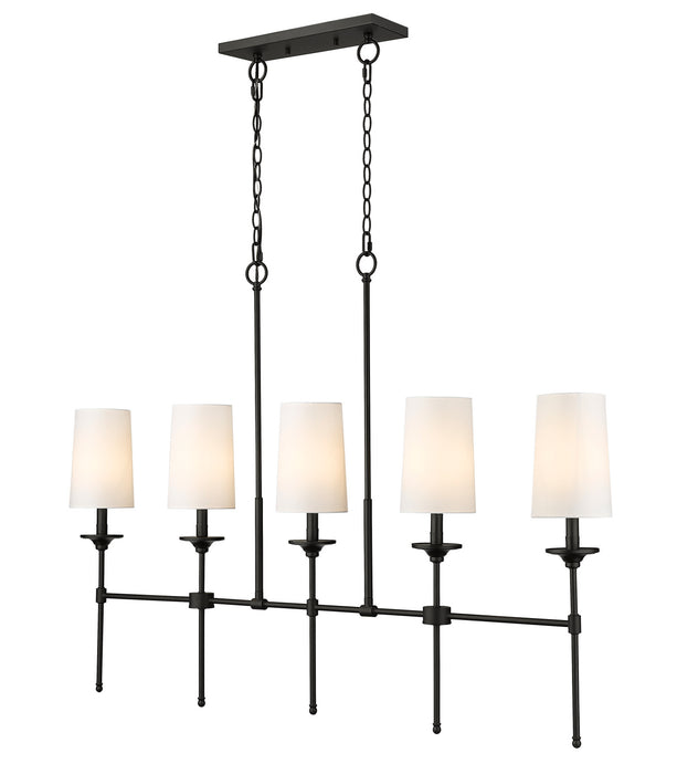 Z-Lite 3033-5L-MB Five Light Linear Chandelier, Matte Black
