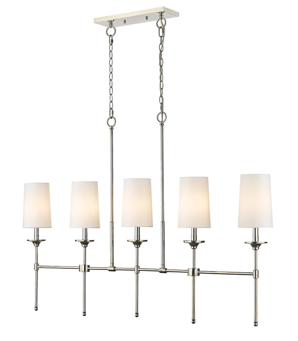 Z-Lite 3033-5L-PN Five Light Linear Chandelier, Polished Nickel