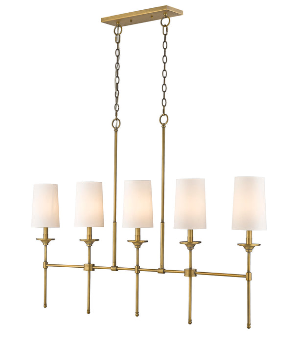 Z-Lite 3033-5L-RB Five Light Linear Chandelier, Rubbed Brass