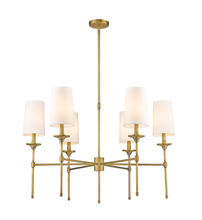 Z-Lite 3033-6RB Six Light Chandelier, Rubbed Brass