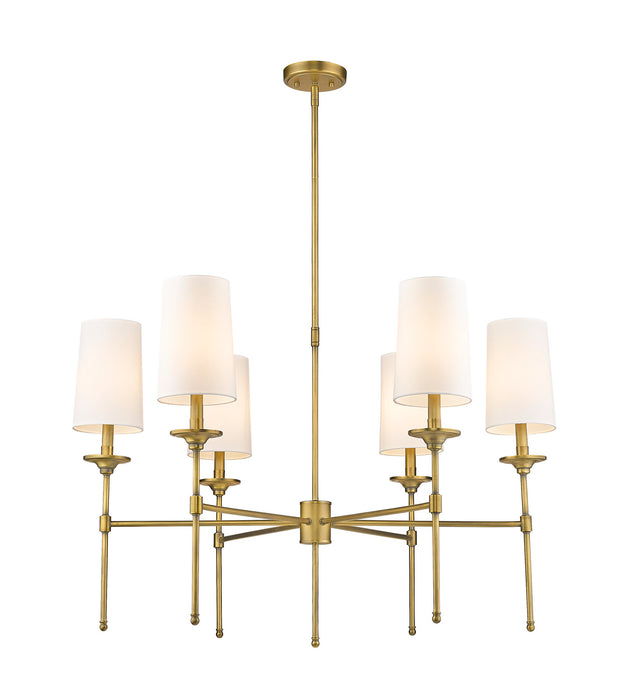 Z-Lite 3033-6RB Six Light Chandelier, Rubbed Brass