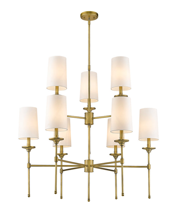 Z-Lite 3033-9RB Nine Light Chandelier, Rubbed Brass