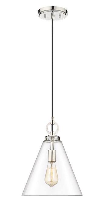 Z-Lite 3034P11-PN One Light Pendant, Polished Nickel