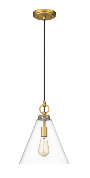 Z-Lite 3034P11-RB One Light Pendant, Rubbed Brass