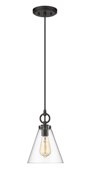 Z-Lite 3034P8-MB One Light Pendant, Matte Black