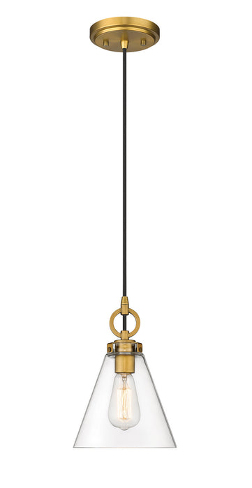 Z-Lite 3034P8-RB One Light Pendant, Rubbed Brass