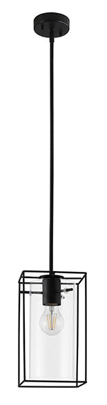 Eglo USA 205296A One Light Mini Pendant, Structured Black