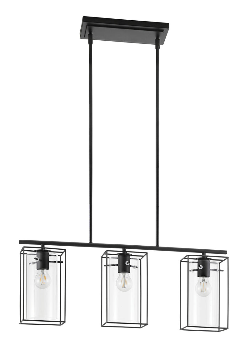 Eglo USA 205297A Three Light Pendant, Structured Black