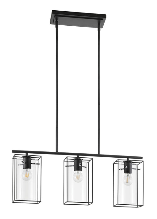 Eglo USA 205297A Three Light Pendant, Structured Black