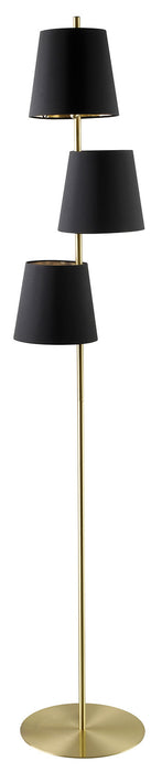 Eglo USA 205302A Three Light Floor Lamp, Brushed Brass
