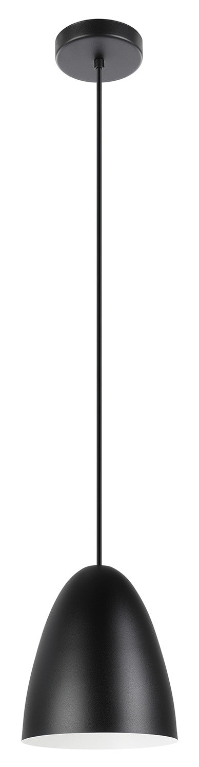 Eglo USA 205418A One Light Pendant, Matte Black, Matte White