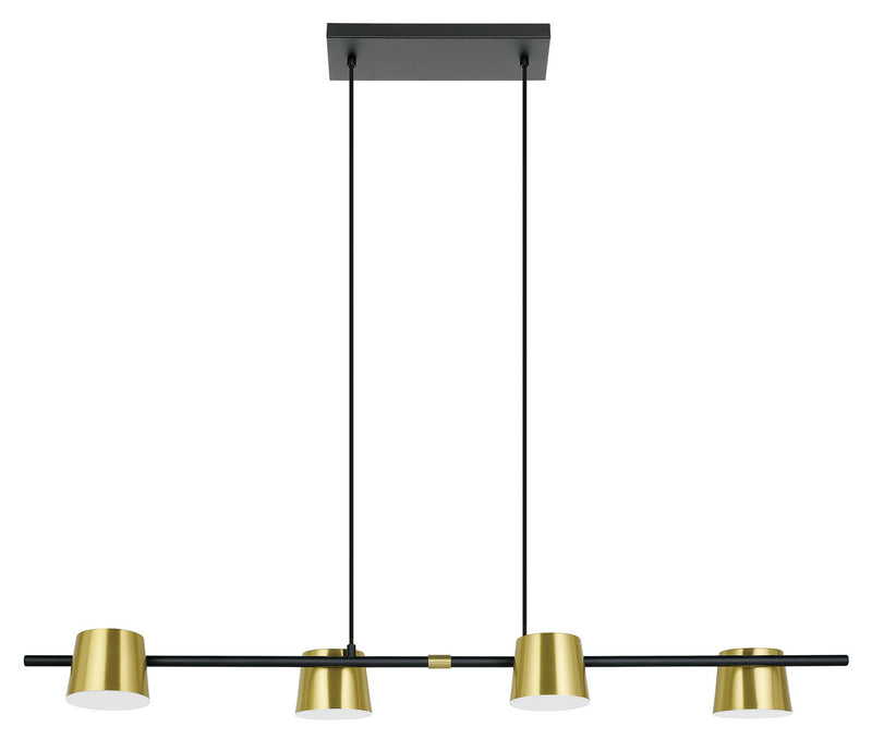 Eglo USA 39985A LED Pendant, Structured Black & Brass