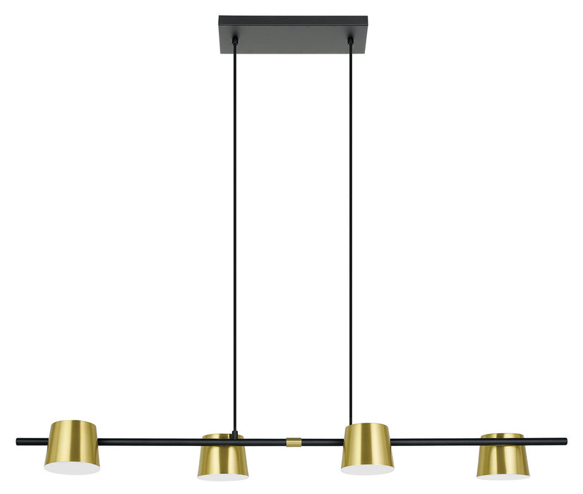 Eglo USA 39985A LED Pendant, Structured Black & Brass