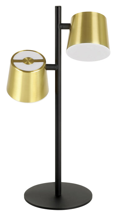 Eglo USA 39986A LED Table Lamp, Structured Black & Brass